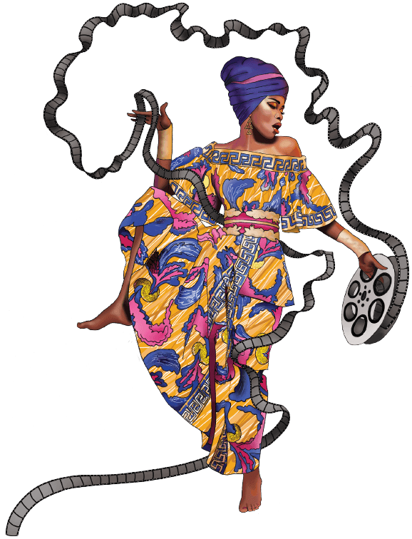 Illustration of an African woman dancing